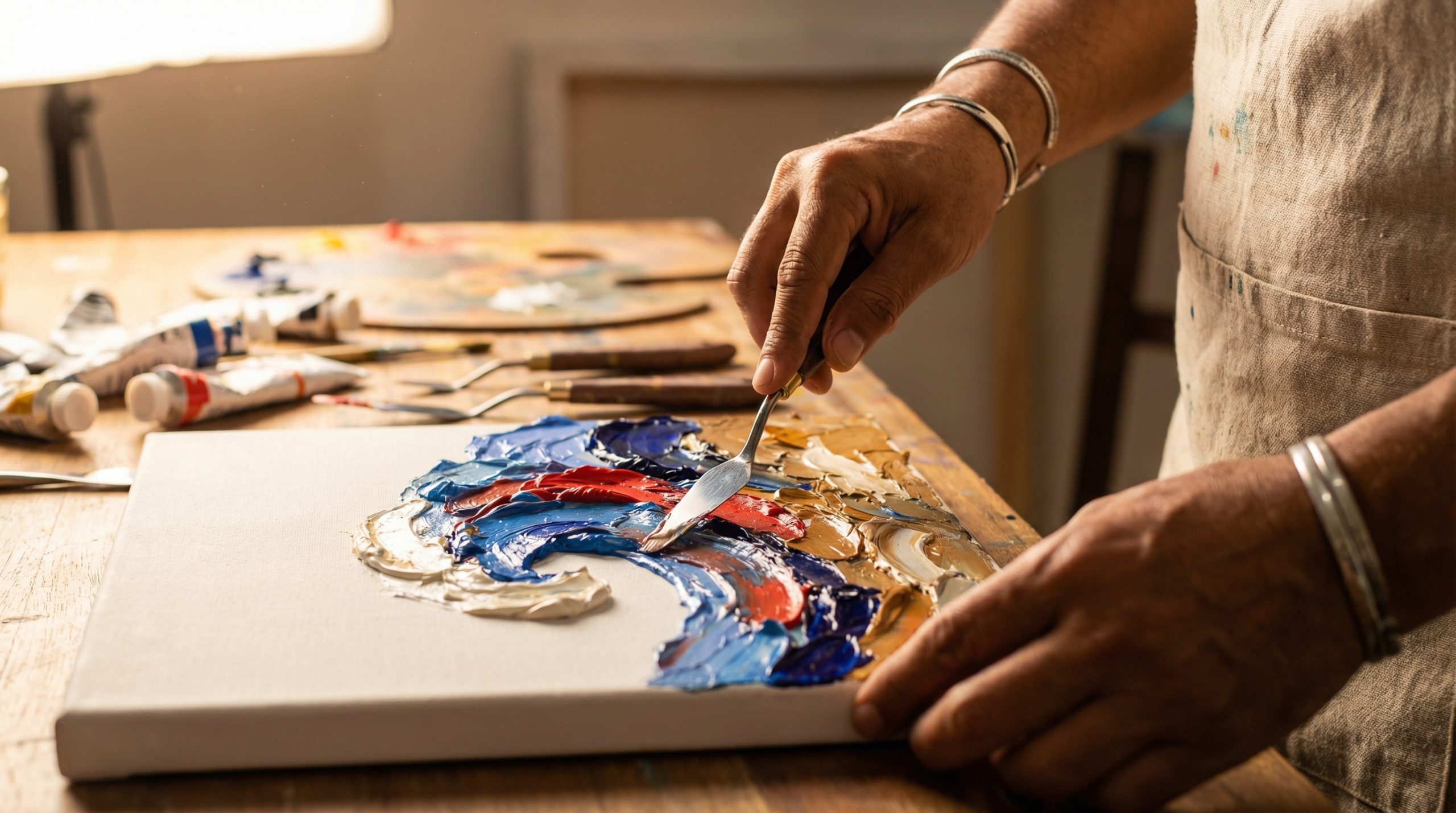 Espátulas de metal criam texturas 3D em Pintura e Arte — Ouse