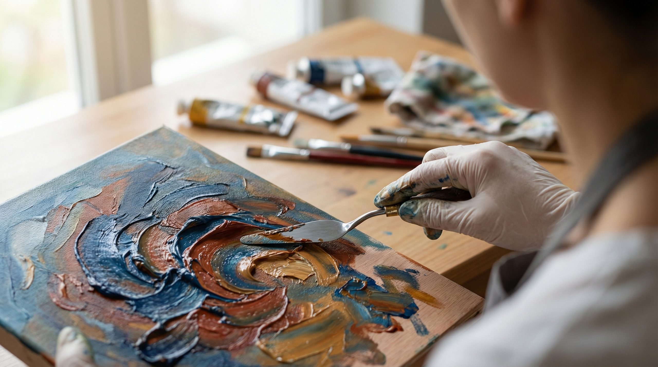 Espátulas de metal criam texturas 3D em Pintura e Arte — Ouse - 2