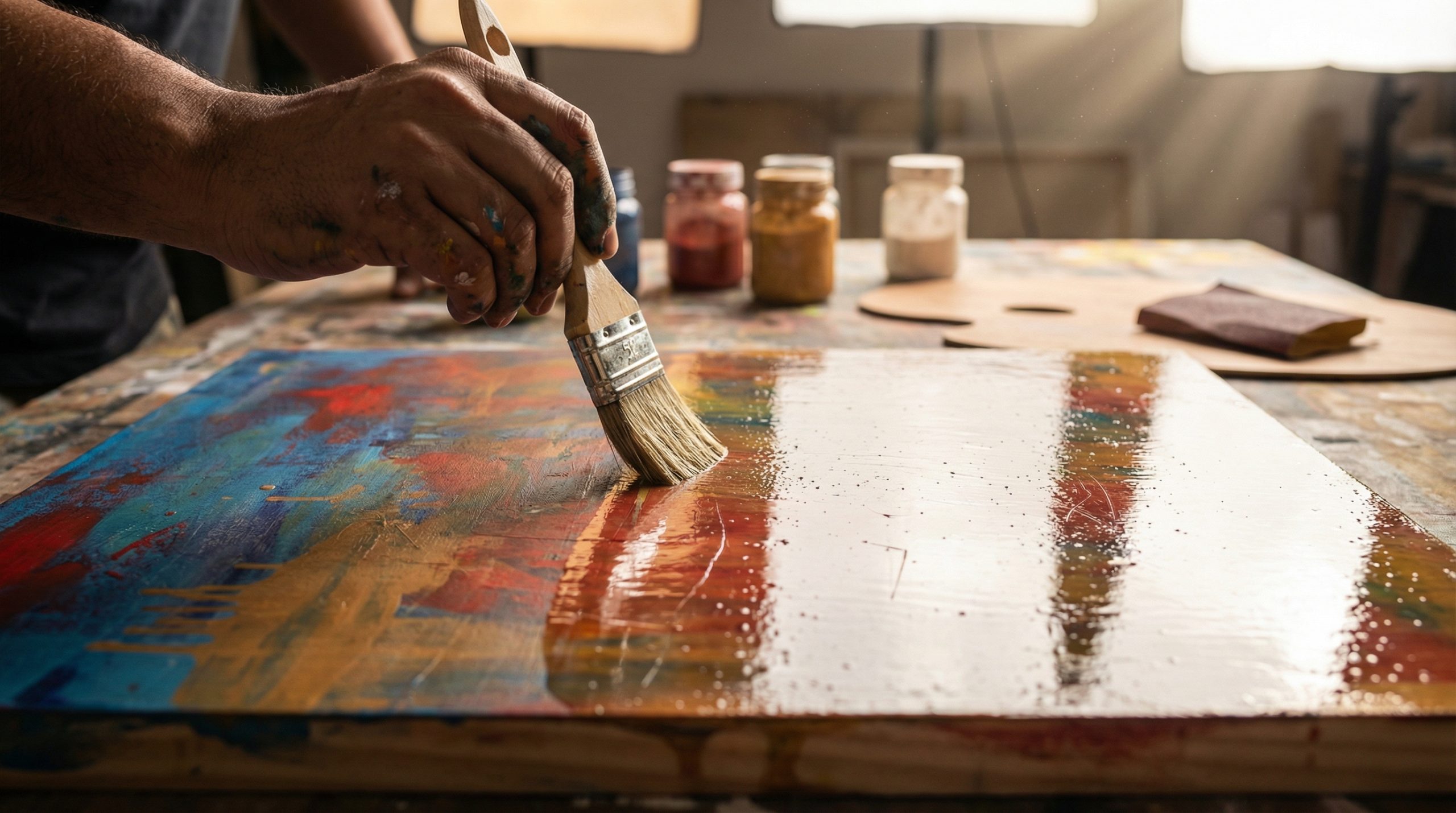 Verniz de alto brilho revela erros em Pintura e Arte