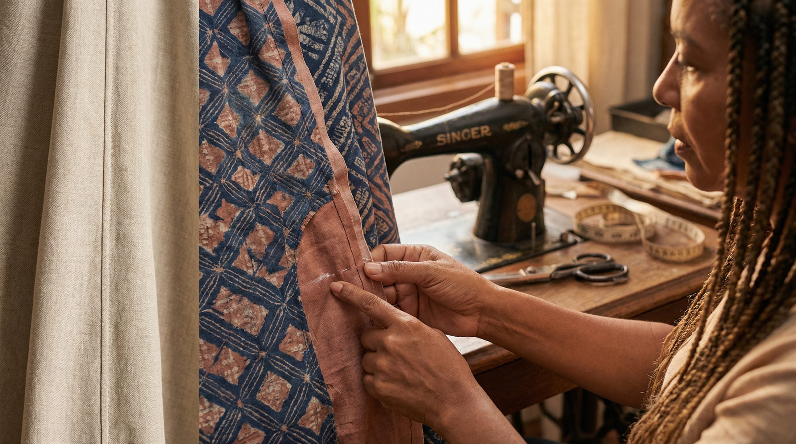 Margem torta desalinha o caimento na Costura e Tecido