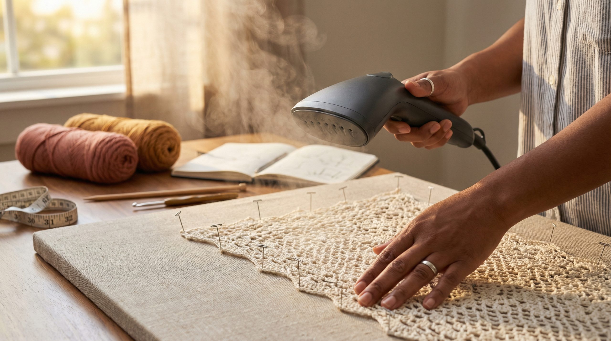 Blocagem a vapor profissionaliza o Crochê e Tricô