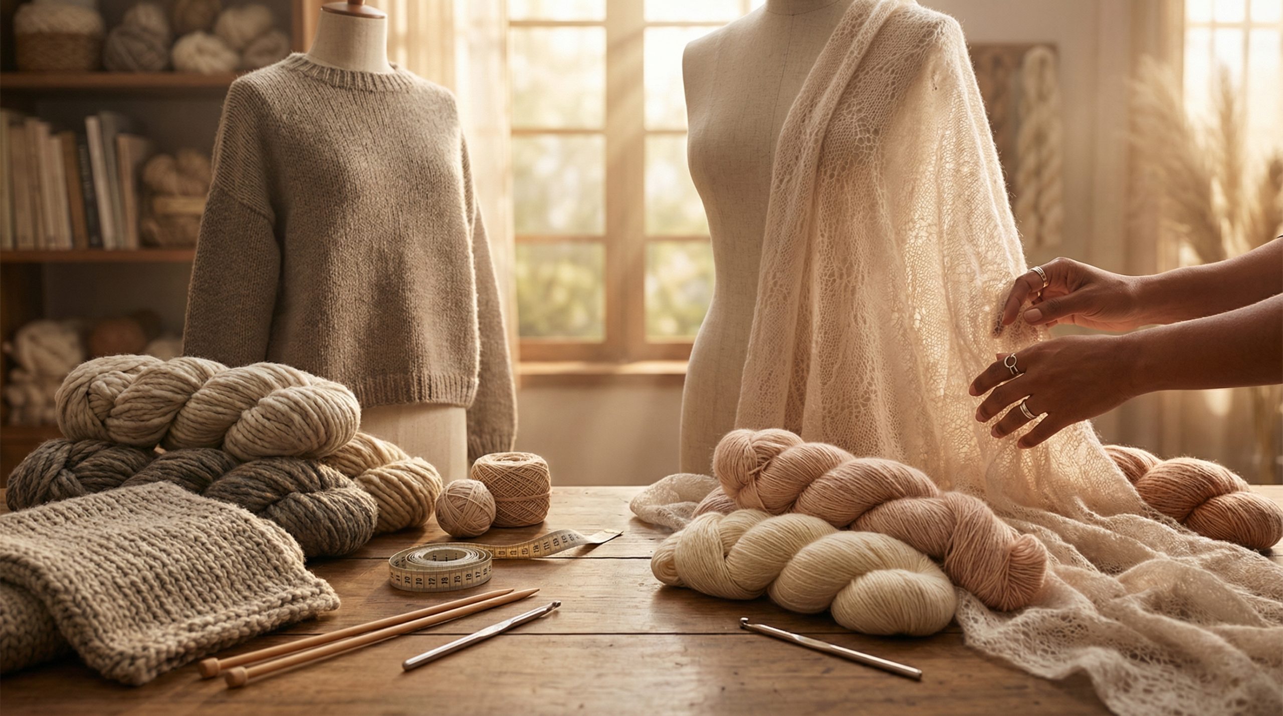 Fios pesados destroem o caimento do Crochê e Tricô