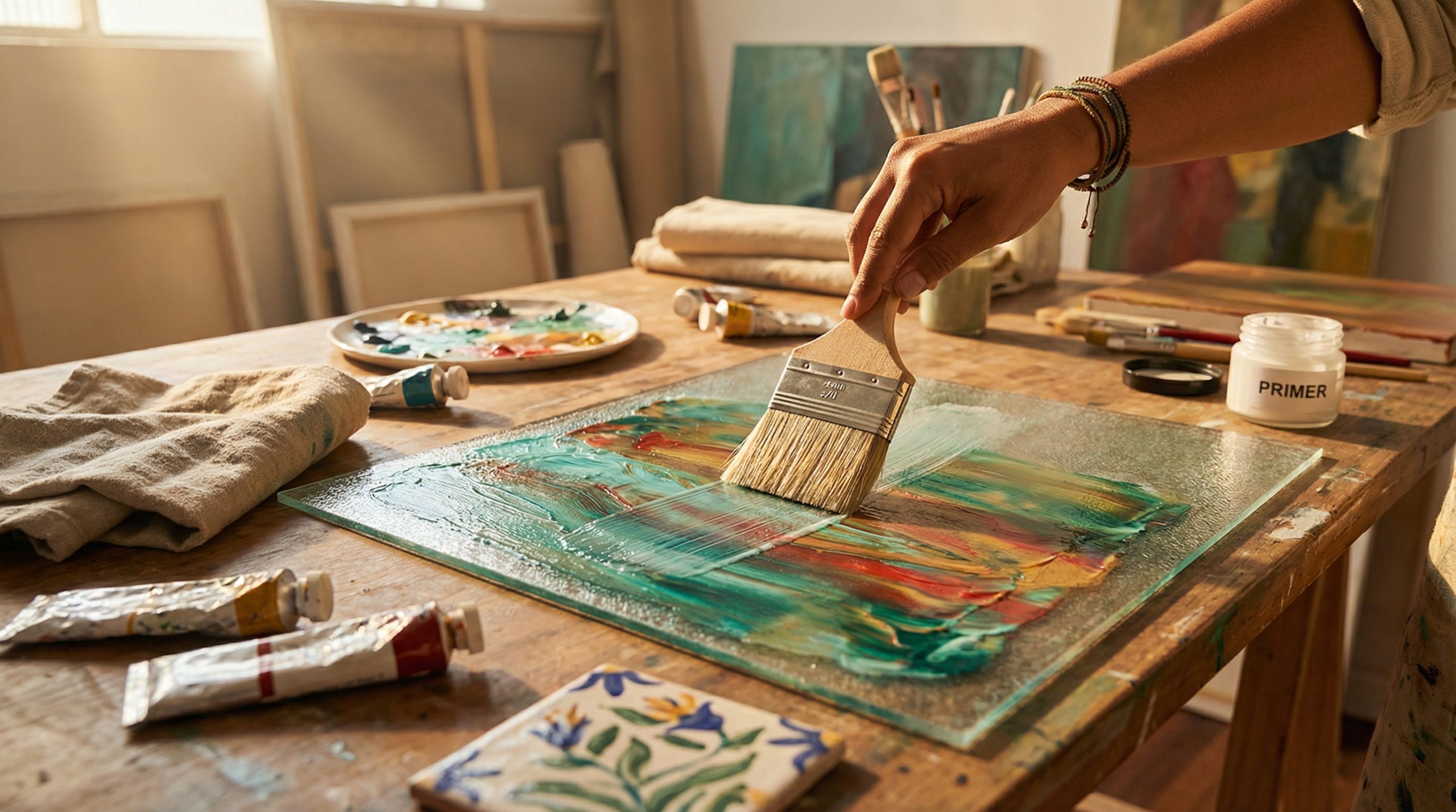 Primer no vidro eterniza sua Pintura e Arte