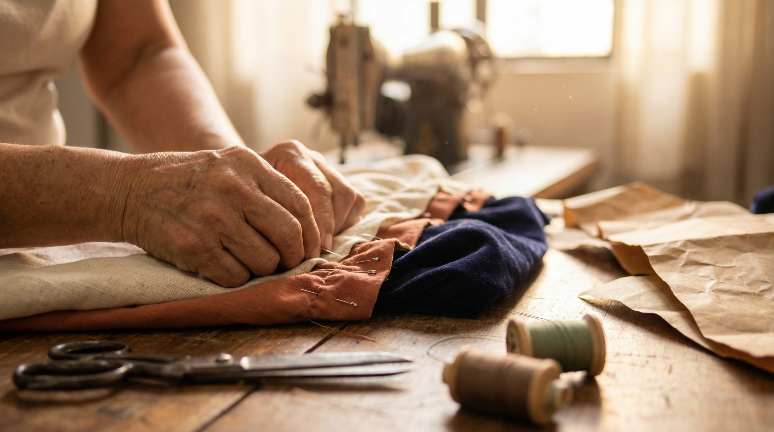 Alfinetes cegos repuxam a trama na Costura e Tecido