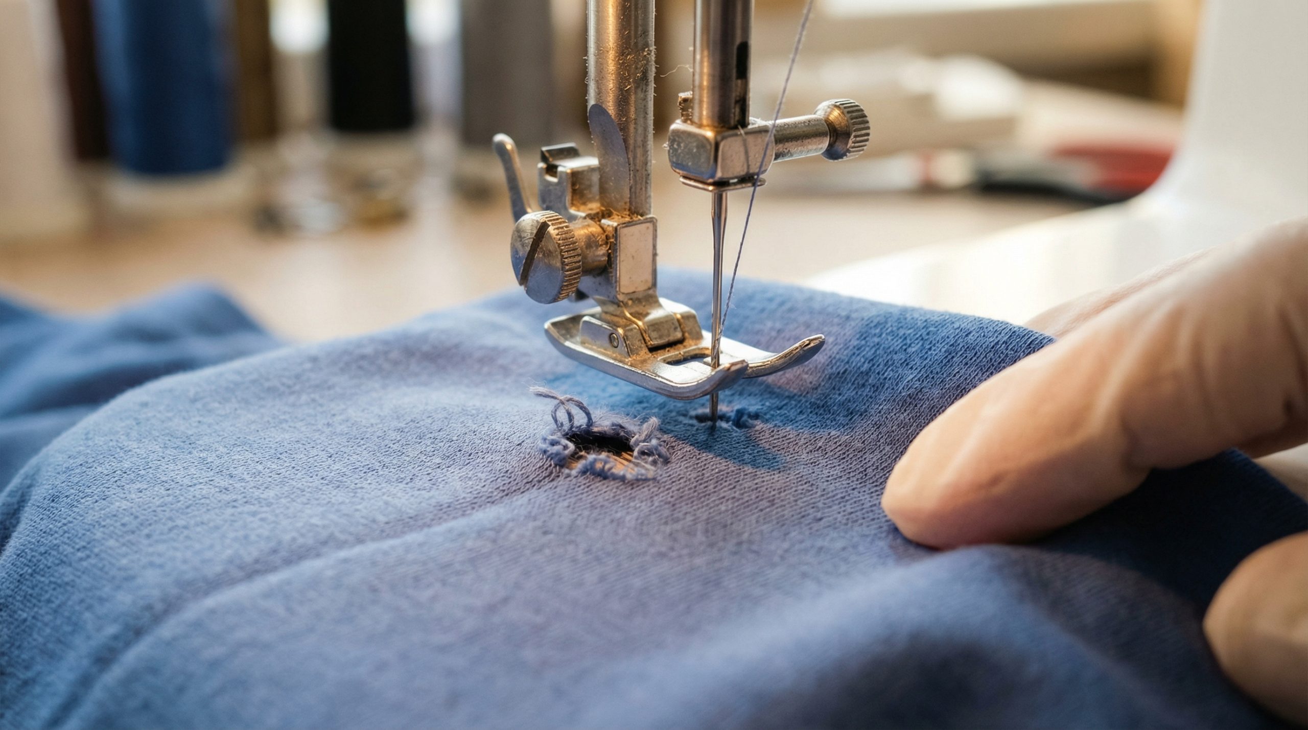 A agulha errada rasga fibras da sua Costura e Tecido - 2