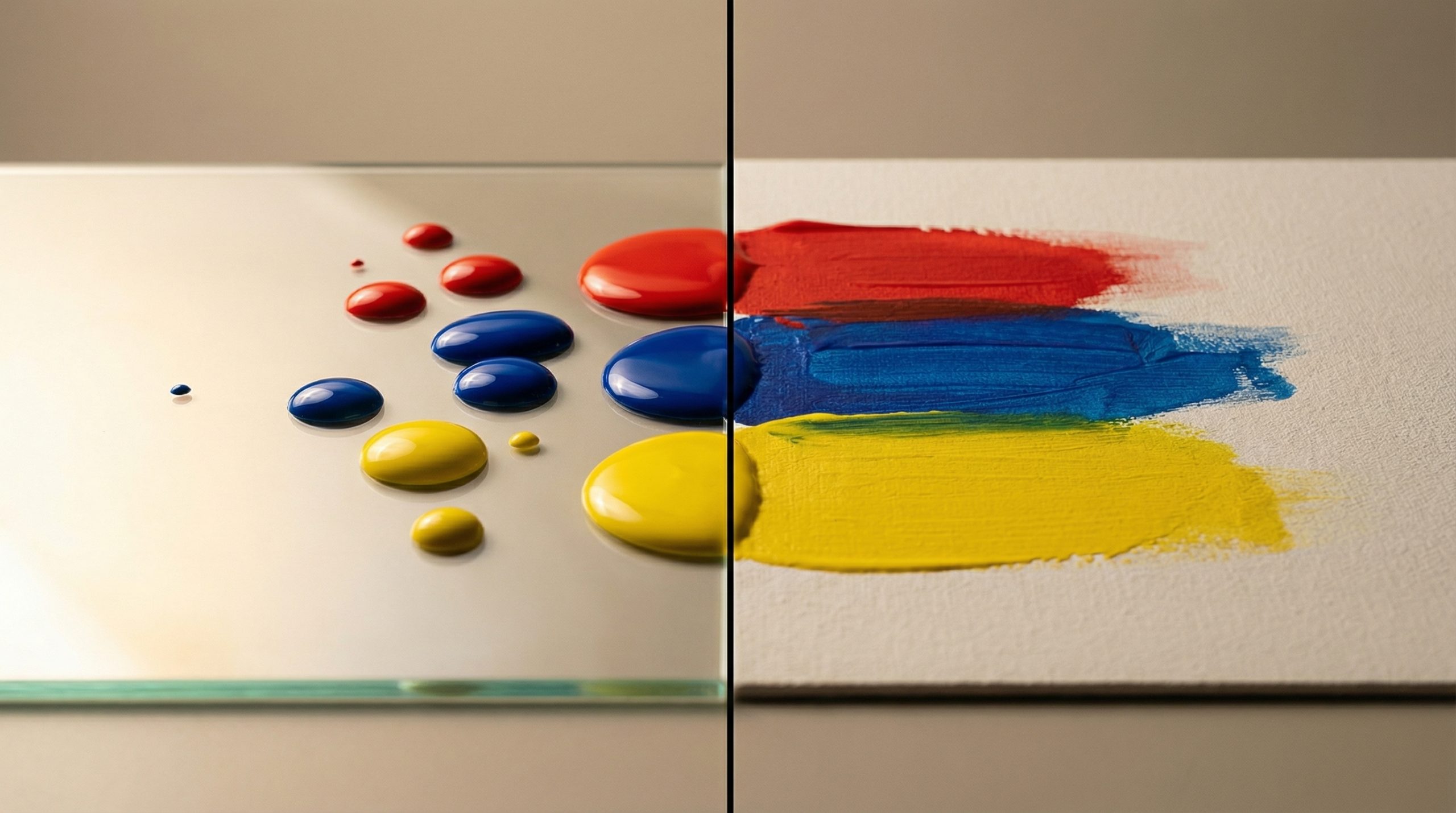 Vidro não tratado repele tintas de Pintura e Arte