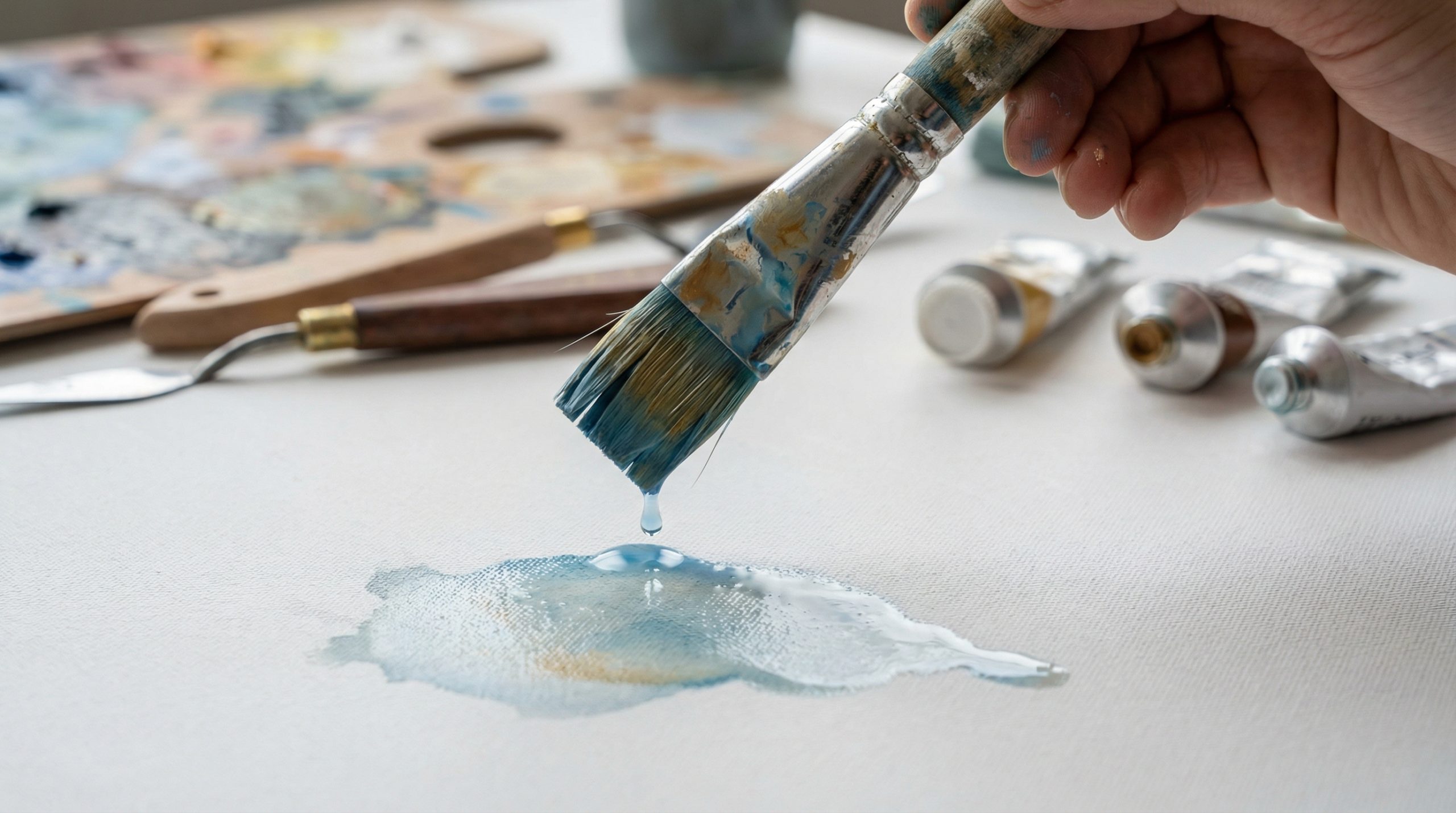 Água demais no pincel mancha toda Pintura e Arte - 2