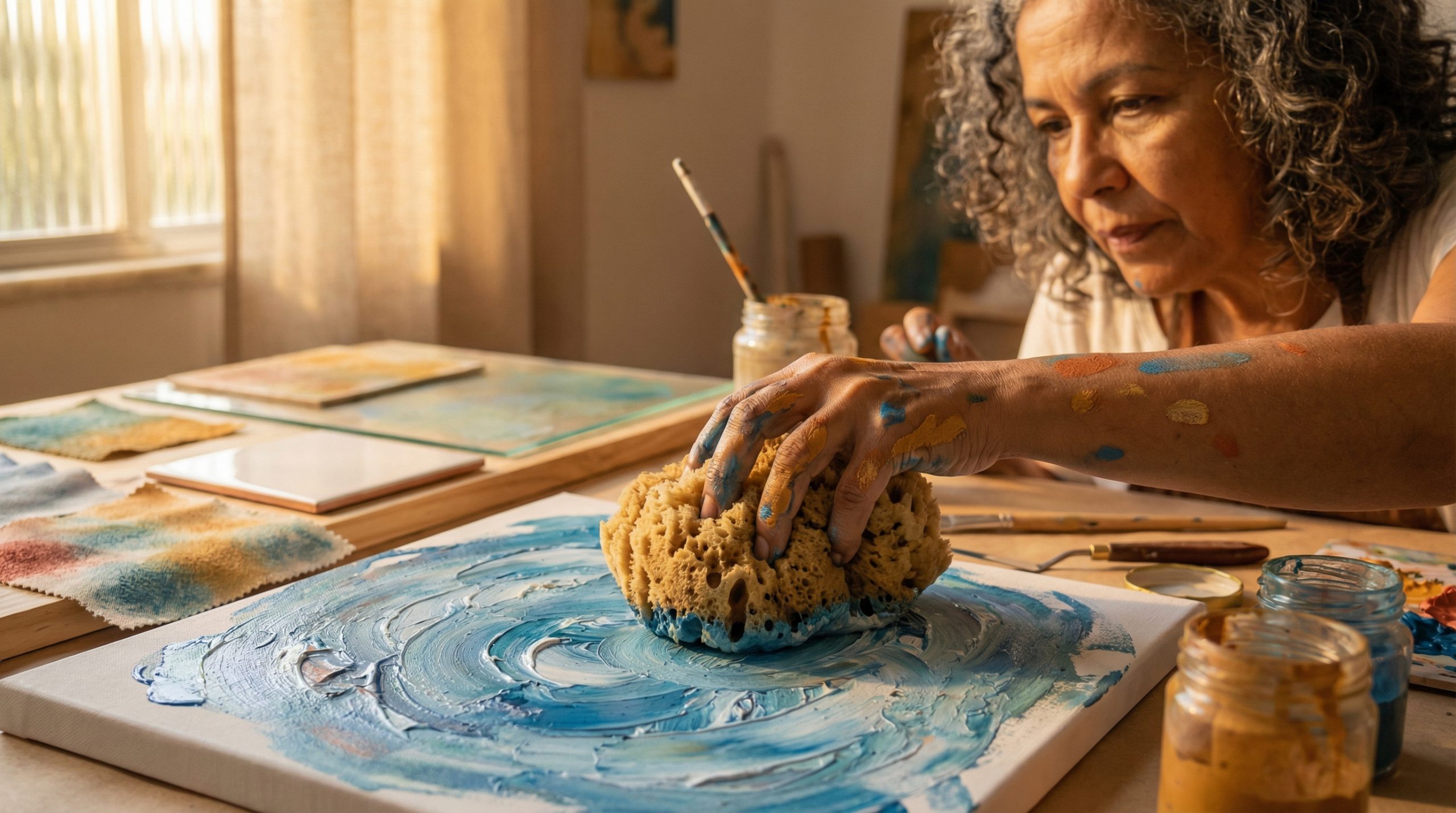 Esponja marinha — Textura orgânica na Pintura e Arte