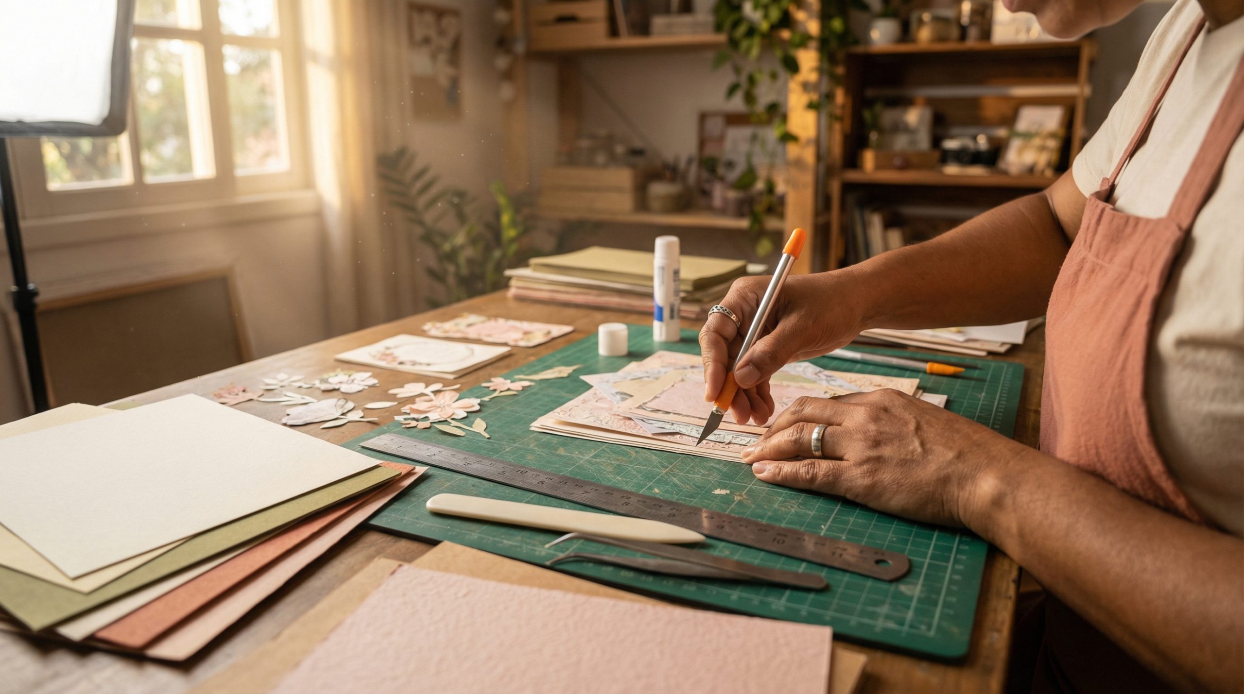 Evite vidro como base de corte em Papel e Recorte